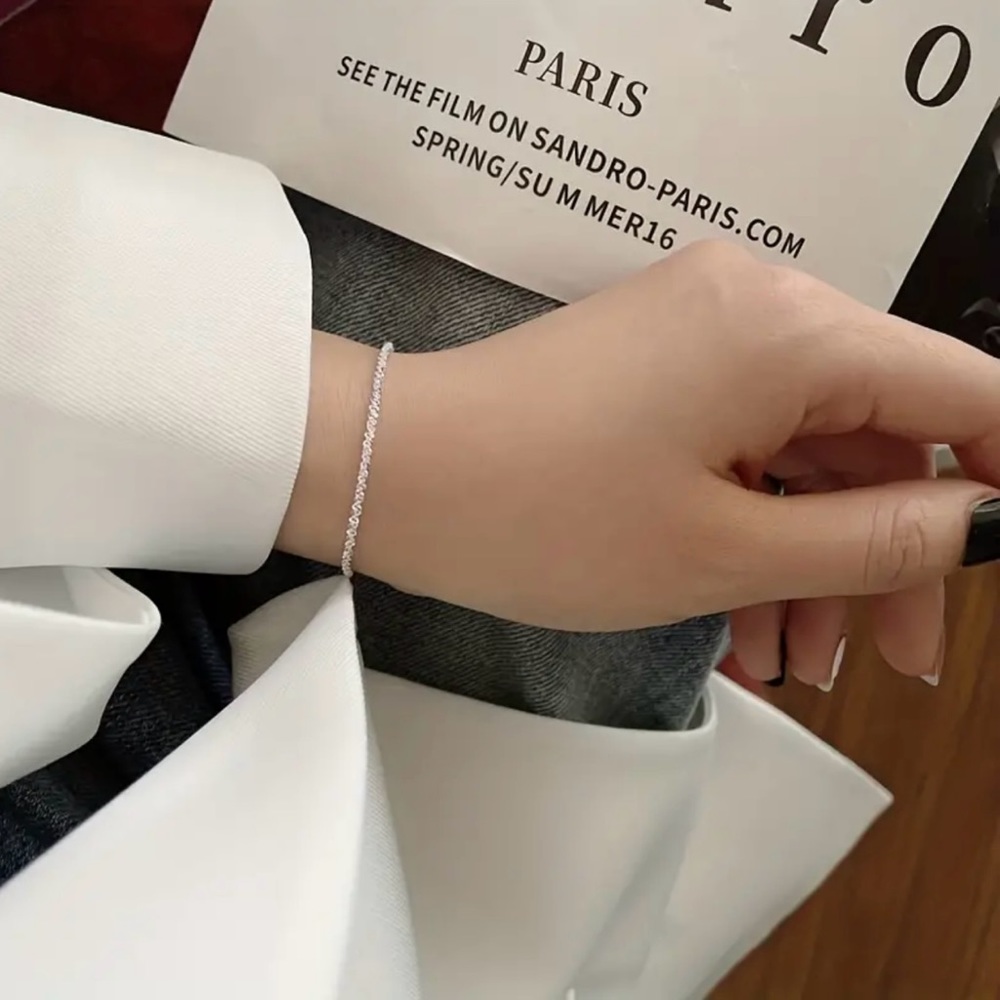 925 Sterling Silver Luxury Style Glitter Bracelet New in Packaging